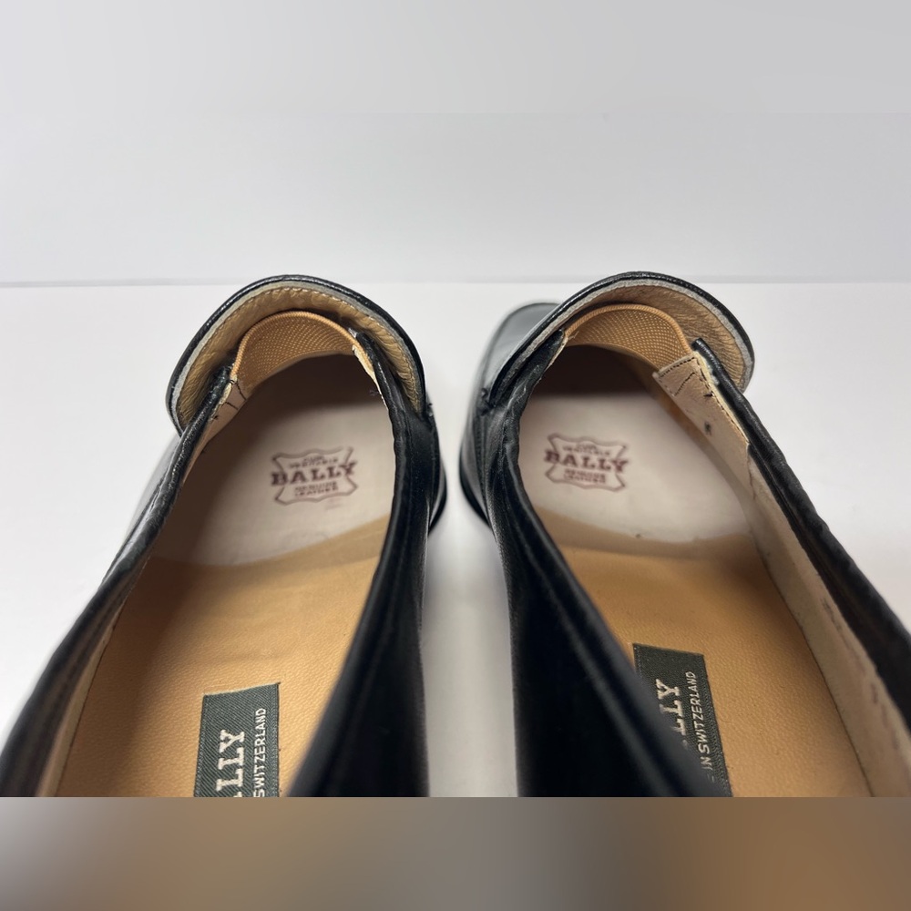 Bally size 9 men’s slip on loafers black leather Switzerland Sligo NWOT - Picture 8 of 15